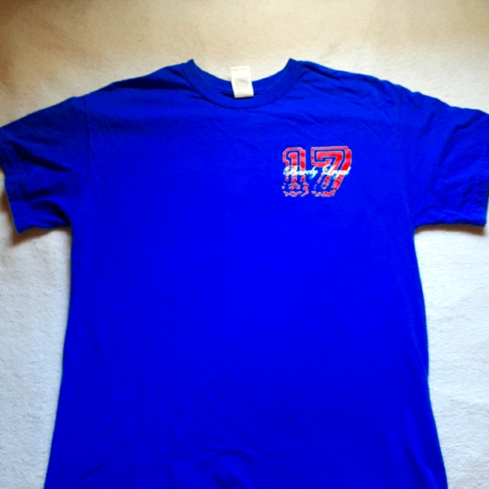 Womens blue barely legal tee M